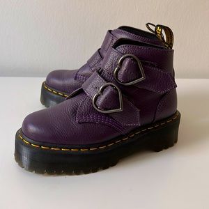 DEVON HEART LEATHER PLATFORM BOOTS Dr. Martens